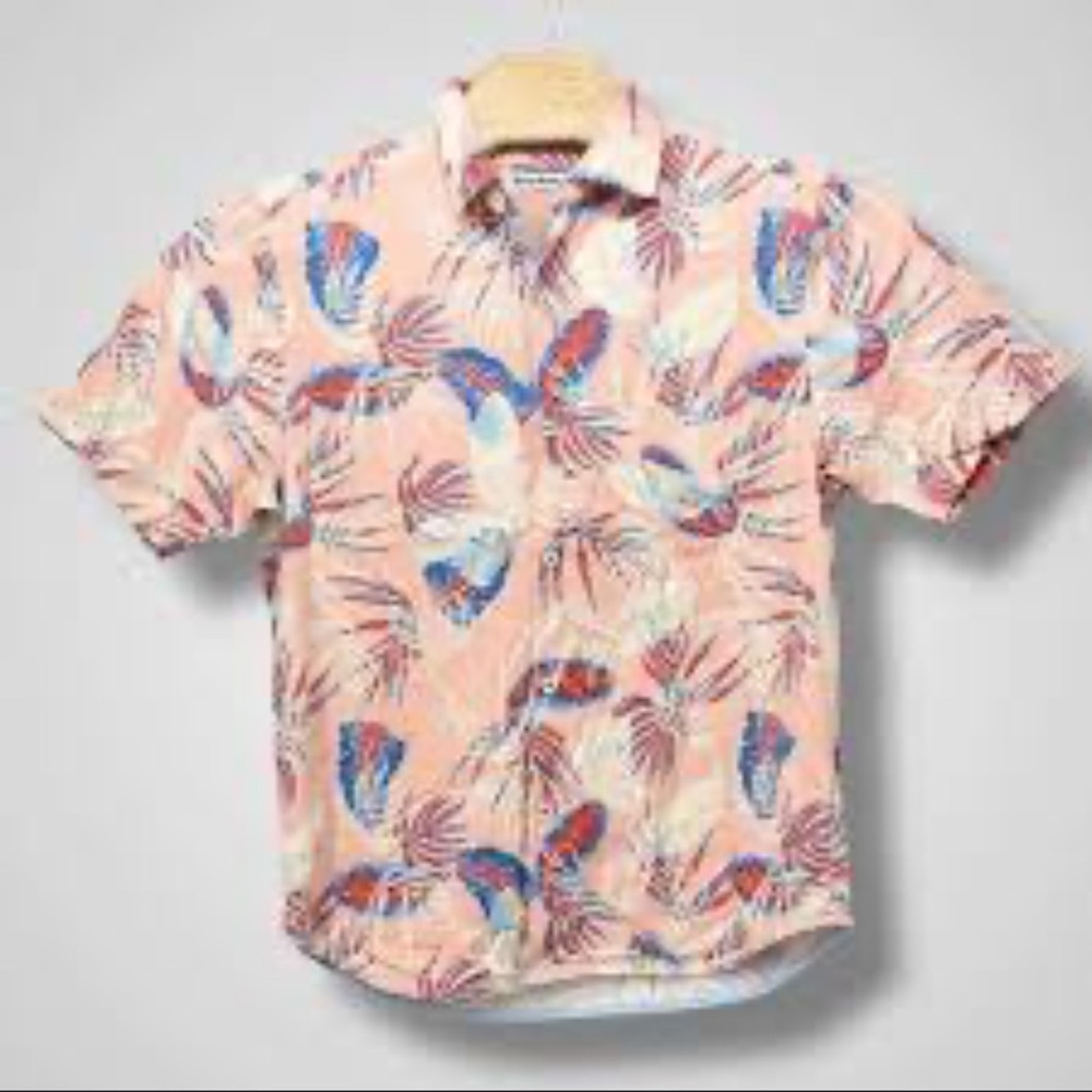 Tommy Bahama‎ Floral Silk & Coolmax Tropical Hawaiian Camp Button Shirt Medium